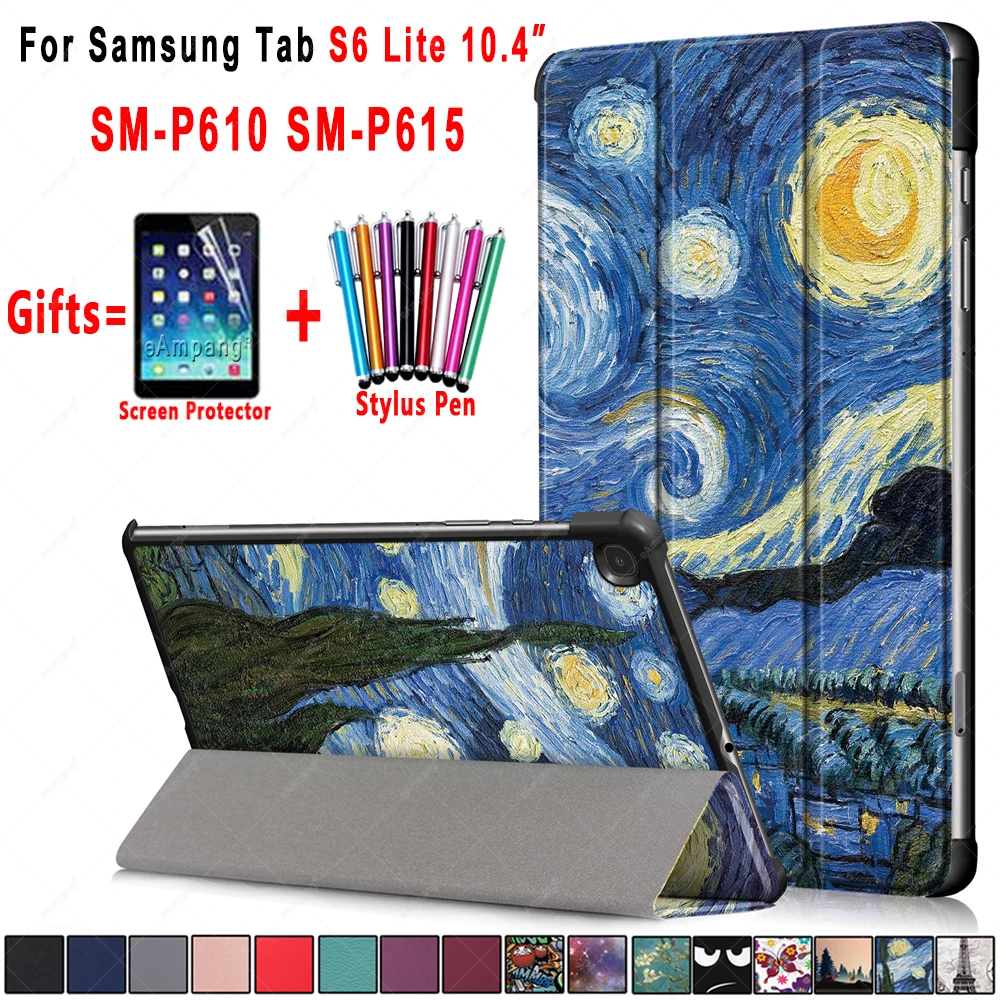 Model de moda din Piele PU Pliabil Stea de Caz pentru Samsung Galaxy Tab S6 Lite 10.4 Caz Acoperire P610 P615 SM-P610 SM-P615 Funda