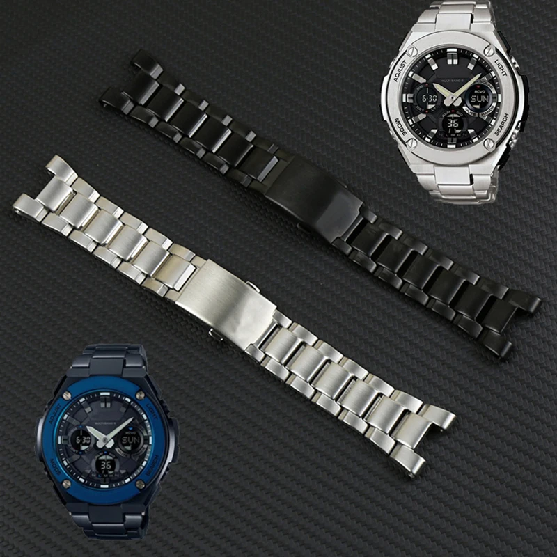 Curea de cauciuc pentru bărbați accesorii ceas pentru Casio GST-210B GST-S110 S100G GST-W110 W100G din oțel inoxidabil curea ceas trupa
