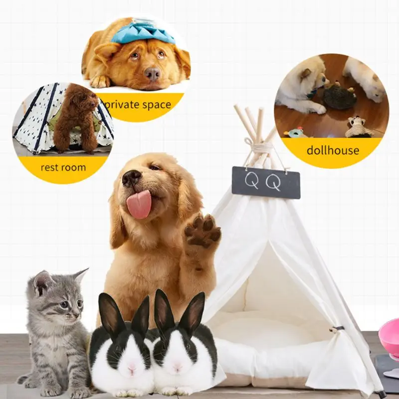 Design simplu, Robust Triunghi animale de Companie Cort Pat cu Perna Luxery Pisică Câine Corturi Case Calde, Confortabile, Ușor pentru a Elimina