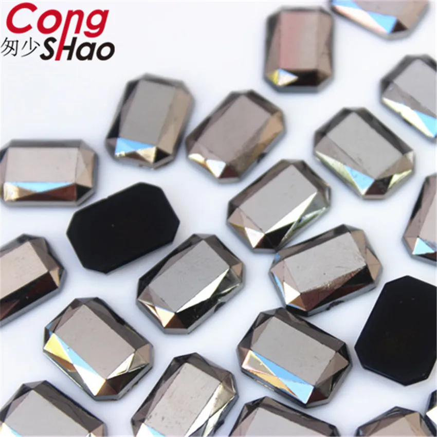 Cong Shao 200pcs 10*14mm Acrilice Mult octogonal stras aplicatiile de pietre si cristale Spate Plat haine Meserii decor YB717