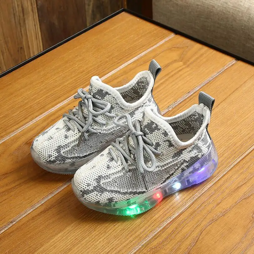 Copil Pantofi Sport De Primăvară Luminos Moda Respirabil Copii Băieți Net Pantofi Fete Anti-Alunecos Adidași Cu Lumina Pantofi De Funcționare