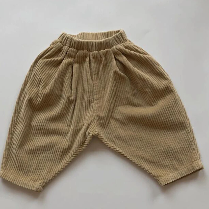 Copii, Casual, Talie Elastic Pantaloni de Bumbac Culoare Solidă Pantaloni de Catifea Stil coreean Baieti Fete Pantaloni pentru Copii Haine