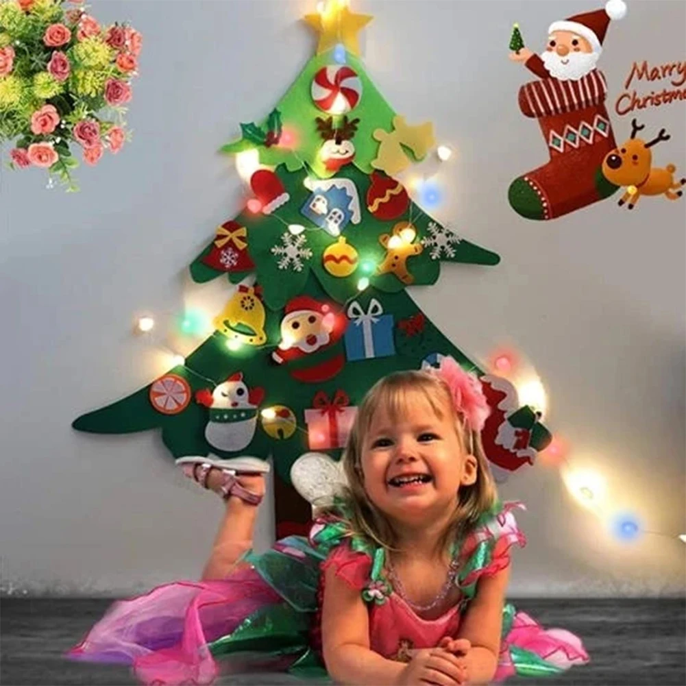 95x70cm DIY Simțit Ornamente pentru Pomul de Craciun Xmas Usa de Perete Decor Acasă Jucării pentru Copii Cadouri pentru Sărbătoarea de Anul Nou