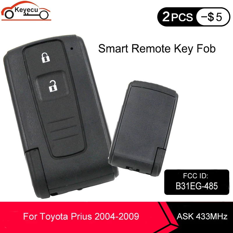 KEYECU Smart 2 buton de la Distanță Cheie fob CERE 433MHz pentru Toyota Prius 2004-2009 FCC ID: B31EG-485 MOZB31EG / M0ZB31EG