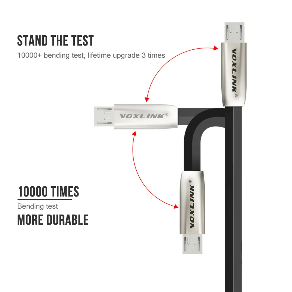 VOXLINK en-Gros 5pcs/lot 3D Aliaj de Zinc Încărcare Rapidă Sincronizare Date Micro USB Cablu pentru Samsung HTC LG huawei telefoane Android