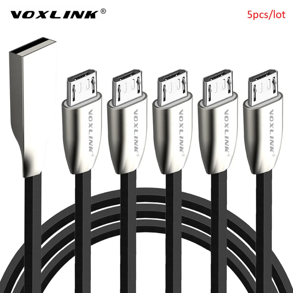 VOXLINK en-Gros 5pcs/lot 3D Aliaj de Zinc Încărcare Rapidă Sincronizare Date Micro USB Cablu pentru Samsung HTC LG huawei telefoane Android