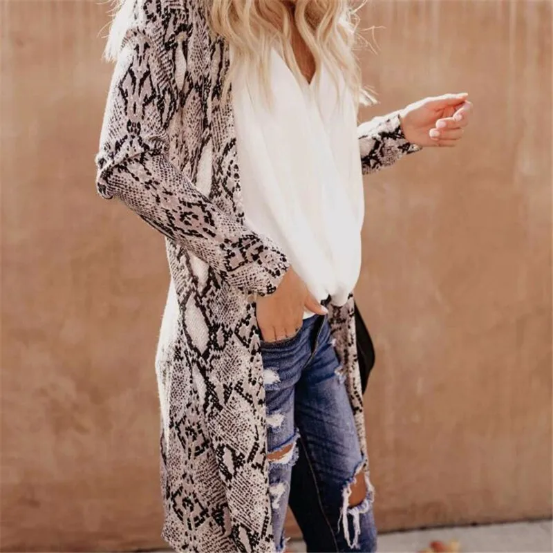 2020 Nou Streetwear Femei Cardigan Cu Maneci Lungi Leopard Kimono Șal Topuri Largi Bluza Sacou Haina