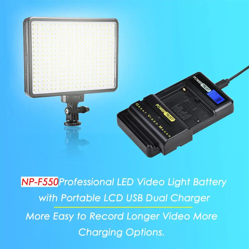 2800mAh NP-F550 NP-F570 Baterie+Nou LCD Dual USB Încărcător pentru Yongnuo Viltrox Video cu LED-uri de Lumină YN300 II YN300 III YN600 Aer