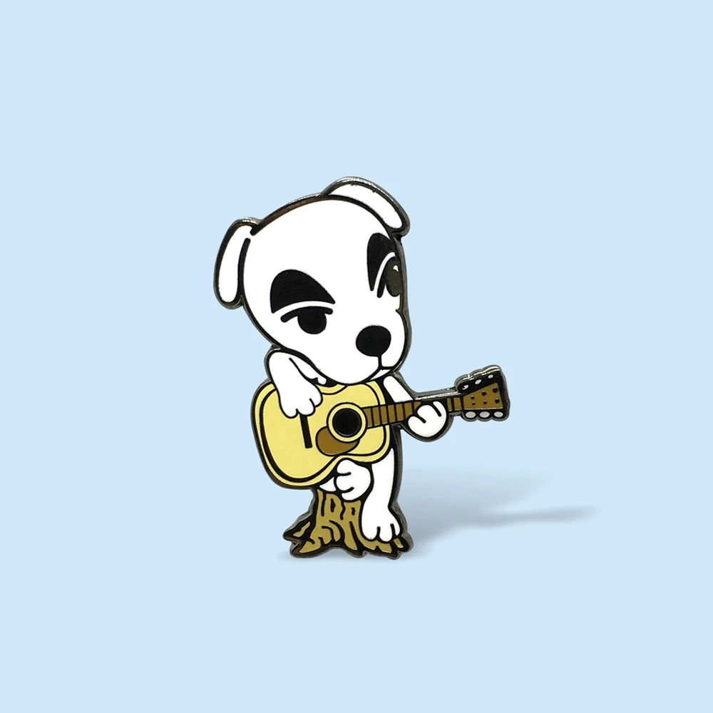K. K. Slider Greu De Email Pin Desene Animate Drăguț Chitara Câine Brosa Medalie De Bijuterii De Moda Rever Rucsac Ace Animal Treceri Fan Cadou