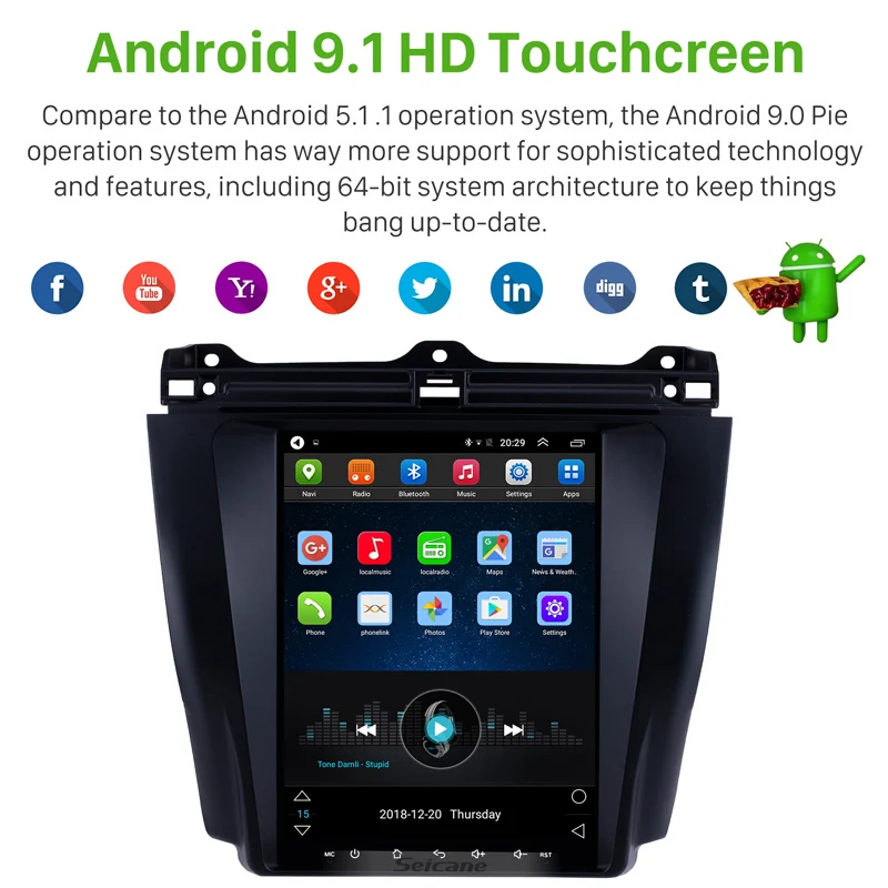Seicane Mașină Player Multimedia Pentru Honda Accord 2003-2007 7 Android 9.1 HD 1024*768 cu Touchscreen, Bluetooth, Wifi, GPS de Navigare