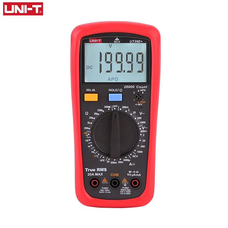 Uni t UT39E+ Multimetru Digital 20A 1000V Electric de Măsurare Condensator Tester 2000µF Tranzistor de Testare