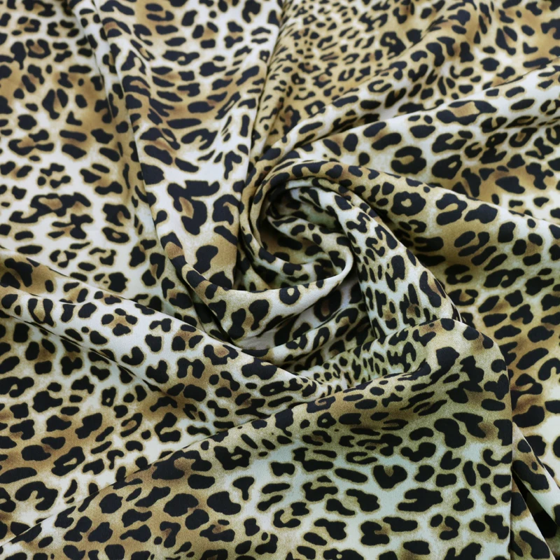 Metru Africa de leopard stretch tesatura sifon material pentru rochie camasa