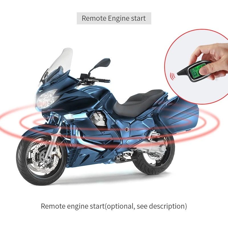 Calitate easyguard 2 mod de motocicleta sistem de alarma cu pornire de la distanță motorul demarorului, senzorul de mișcare colorate display LCD șoc deșteptător