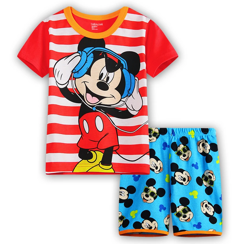 Băieți Fete Pijama De Vara Din Bumbac Pentru Copii Haine Pentru Fete Maneci Scurte Haine Seturi Mickey Minnie Pijamale Pijama Maneci Scurte