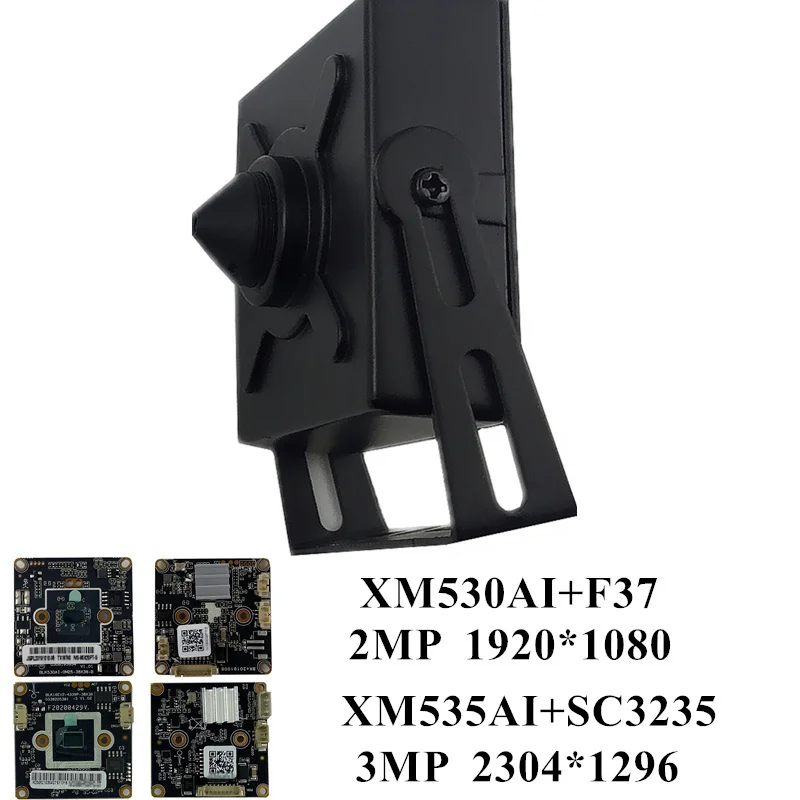 3MP IP 2MP Metal Caseta Mini Camera Mini Lentila 3.7 mm XM535AI+SC3235 H. 265 2304*1296 XM530+F37 1080P Toate de Culoare ONVIF CMS XMEYE P2P