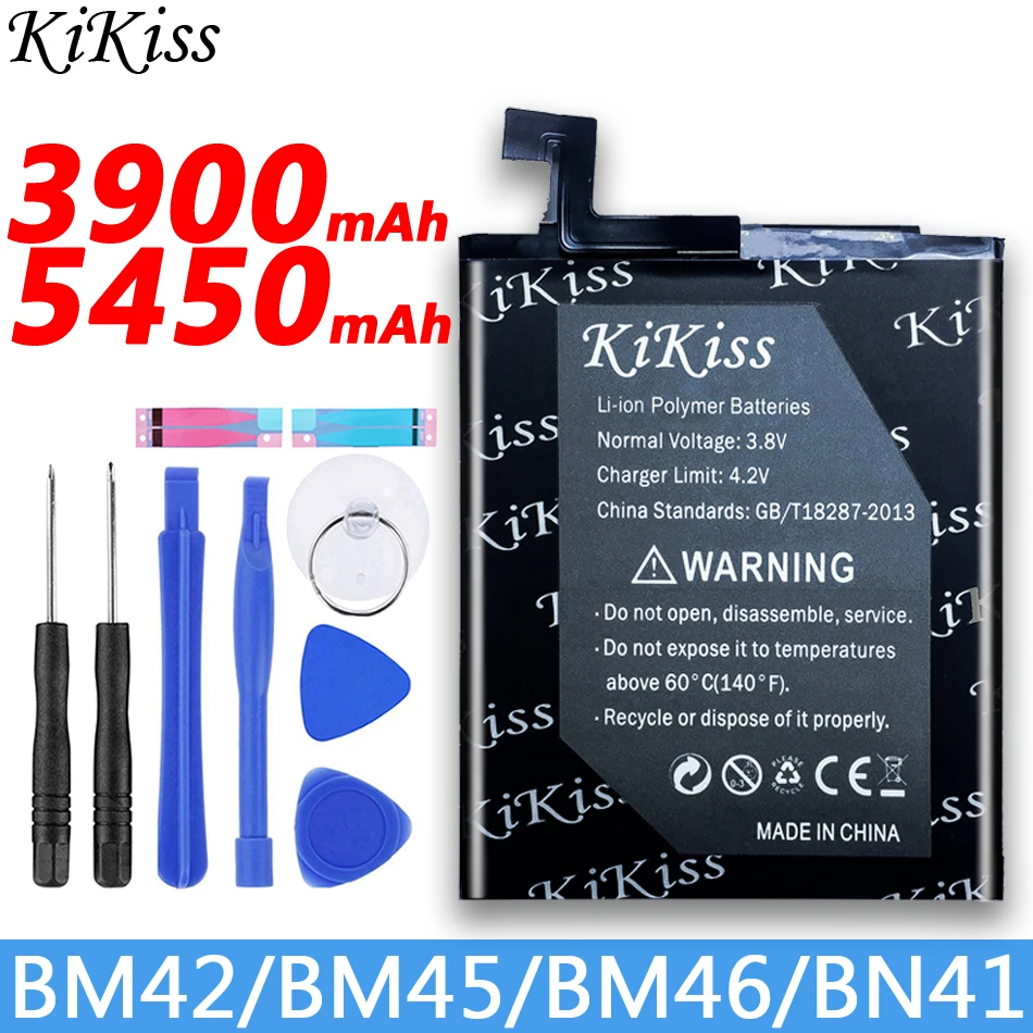 Instrument gratuit KiKiss Baterie BM42 BM45 BM46 BN41 Pentru Xiaomi Redmi Note 1 2 3 4/ Redmi Notă 4X Pro 4G+64G/Note2/Note3/Note4 Baterie