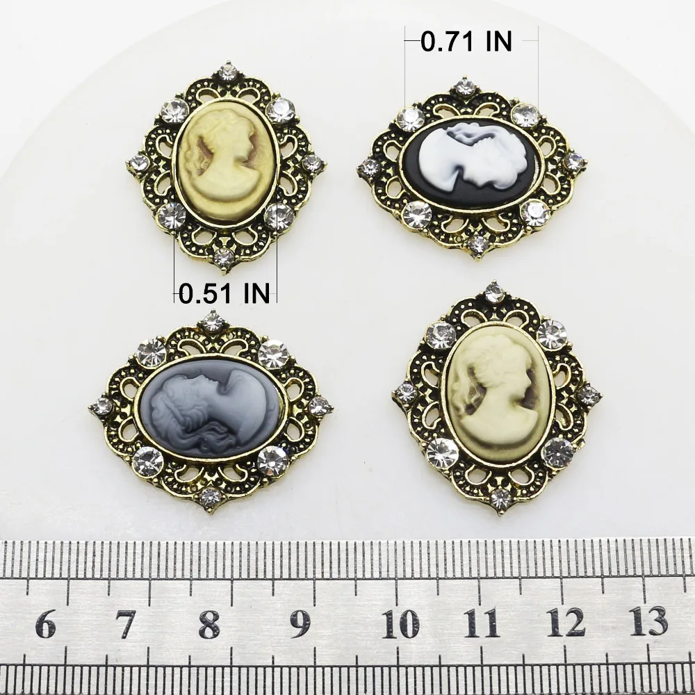 ZMASEY Noi 10buc/LOT 1.2*1.05 Inch Retro Butoane Decor accesorii DIY Cusut Butonul de Nunta Rășină cap portret