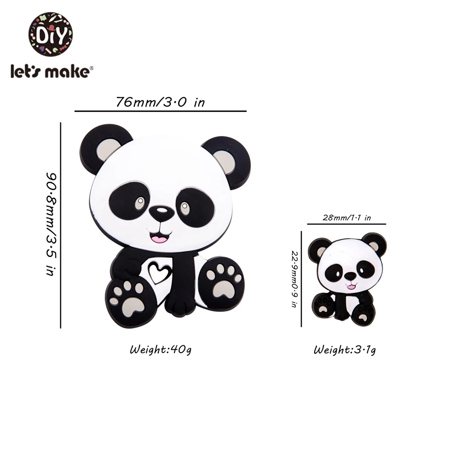 Hai să Facem 5Pc Silicon jucării Teether Desene animate Mini Panda Margele Mici Bpa Gratuit Silicon Pandantiv Copilul Teethinn Jucării Nou-născut Duș Cadou