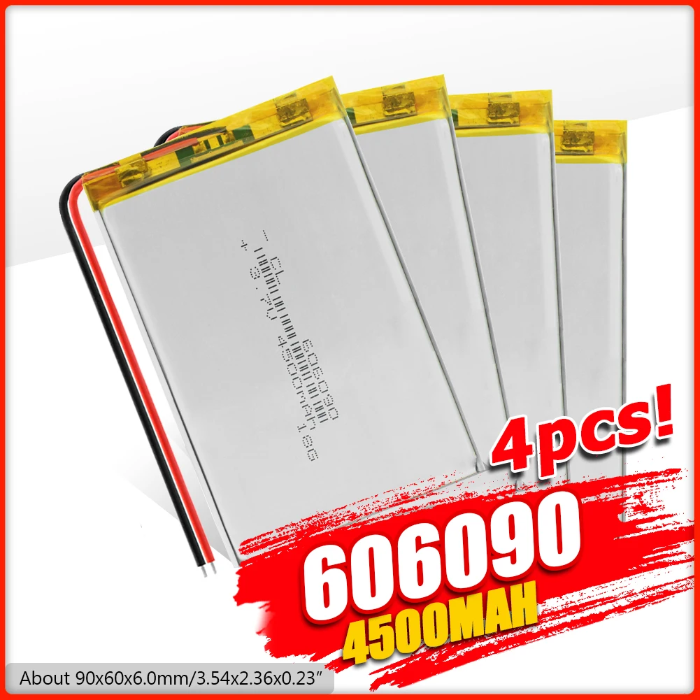 1/2/4 Buc 3.7 V 606090 4500mAh acumulatori Lipo Baterie Tablet Dvd-Foto GPS Jucarii Electrice Laptop Bateriile Litiu-Polimer