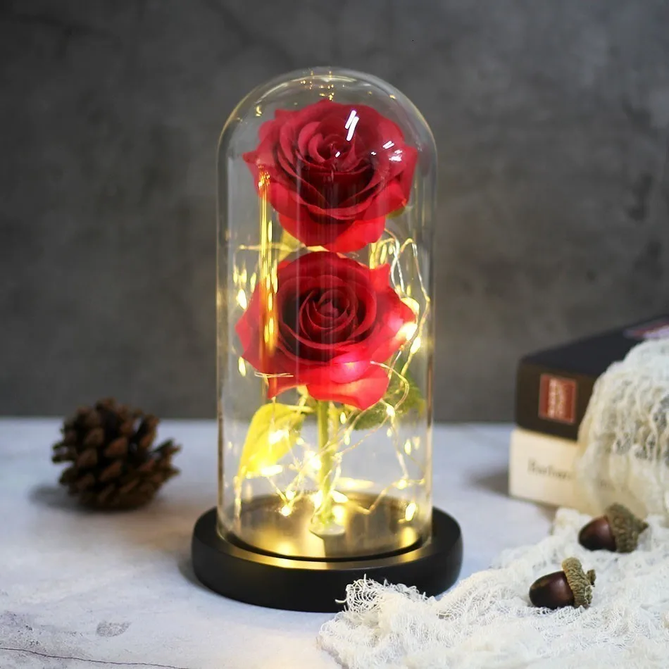 VIP Cadouri de Ziua Îndrăgostiților Frumusete Si ia Veșnică Floare Trandafir În Balon Decor de Nunta Flori Artificiale În Capac de Sticlă