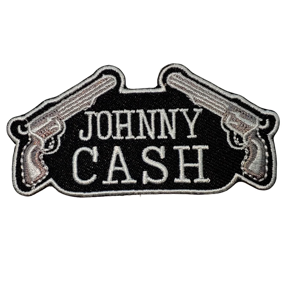 Design personalizat Logo-ul cu Numele JOHNNY CASH ARME DUBLE PATCH Fier Pe T-Rahat Capac Sac DIY Broderie Insigna de Fier Patch-uri Pentru Haine