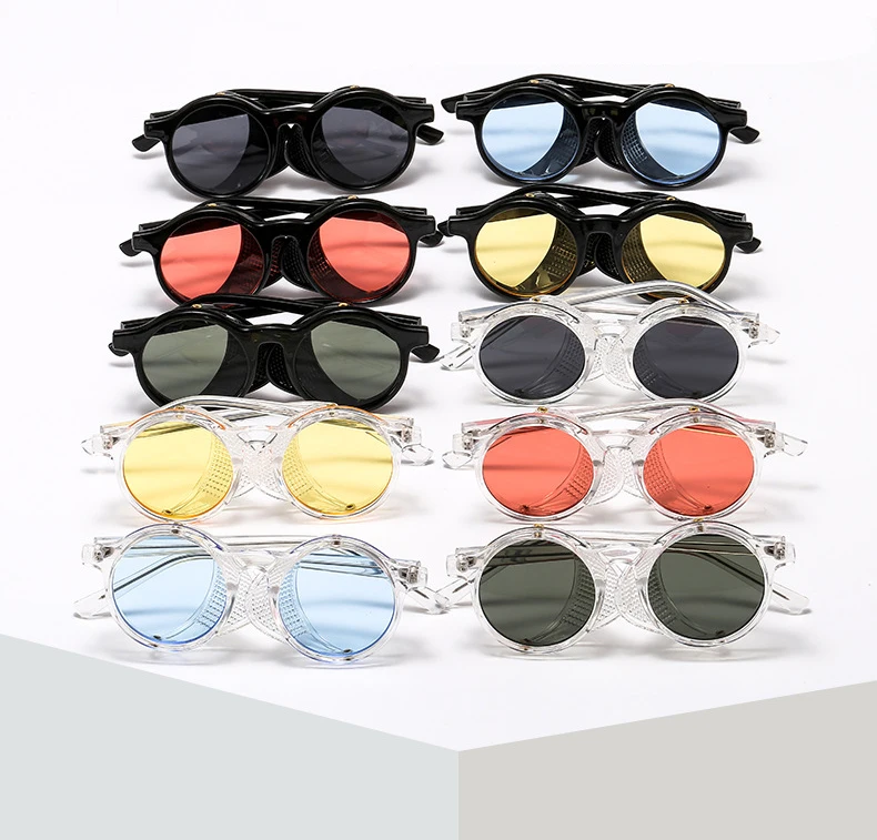 JackJad Bărbați Rece De Moda SteamPunk Unic Stil Vintage Rotund Ochelari De Soare Laterale Ochiurilor De Plasă Scut Design De Brand Ochelari De Soare Oculos De Sol