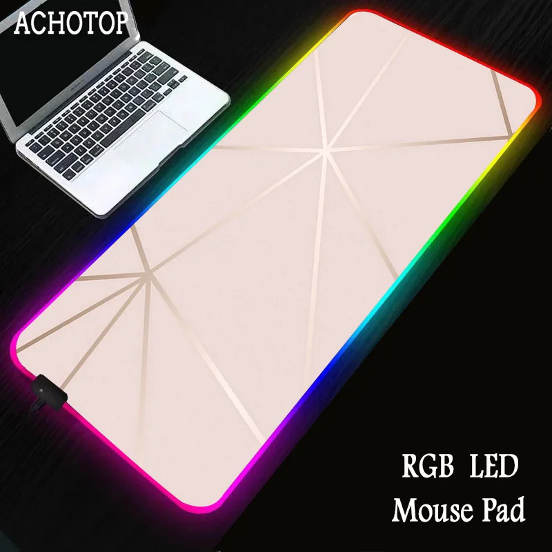 Marmura roz de Jocuri RGB MousePad Mare de Blocare Marginea Viteza de Joc Gamer LED-uri Mouse Pad Moale Laptop Notebook Mat pentru CSGO
