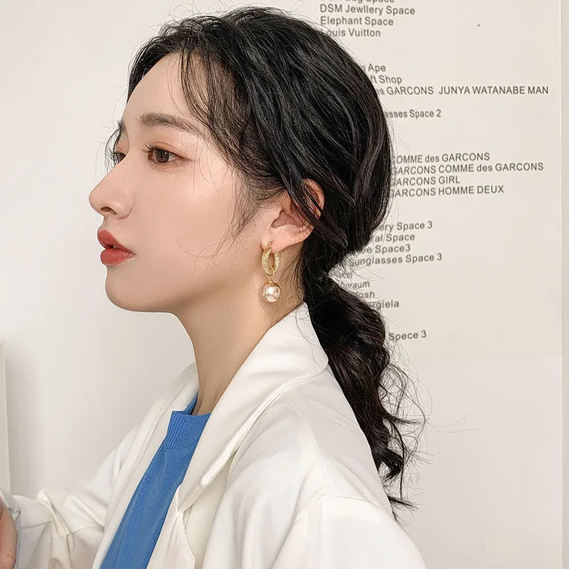 Vintage Rafinat Pearl Imitație de Aur Hoop Cercei pentru Femei 2020 Nou coreean Cercei de Partid Femei Bijuterii Accesorii Cadouri