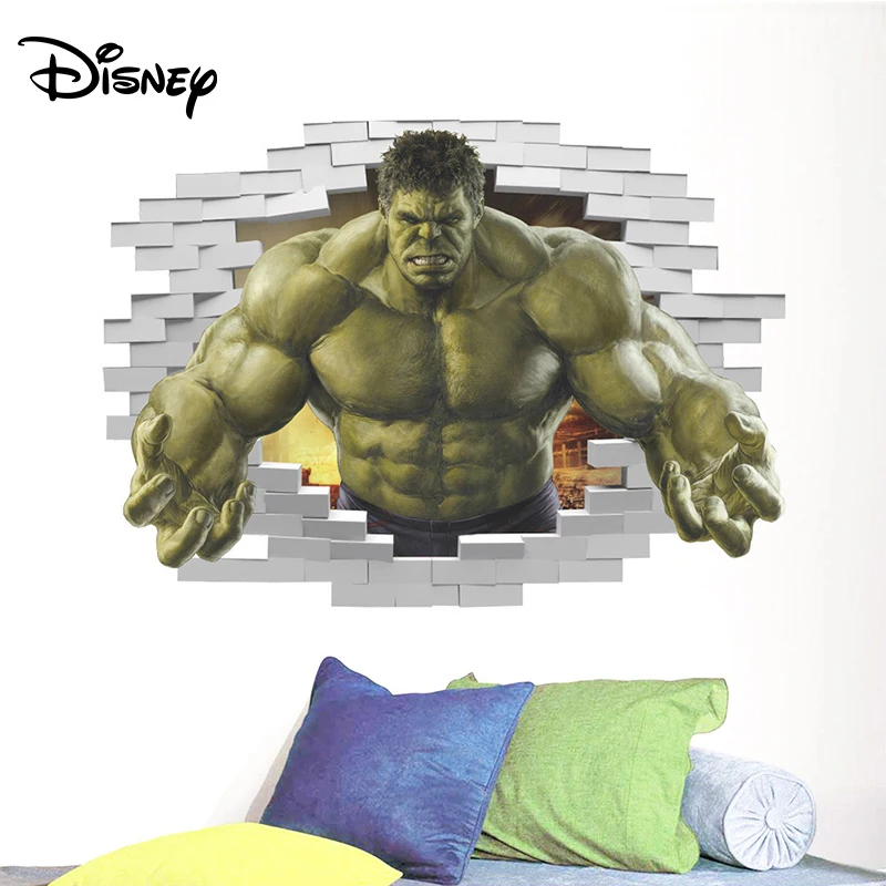 Disney PVC autocolant 3D stereo verde gigant rupt de perete camera de zi TV de fundal decorare perete amovibil autocolante