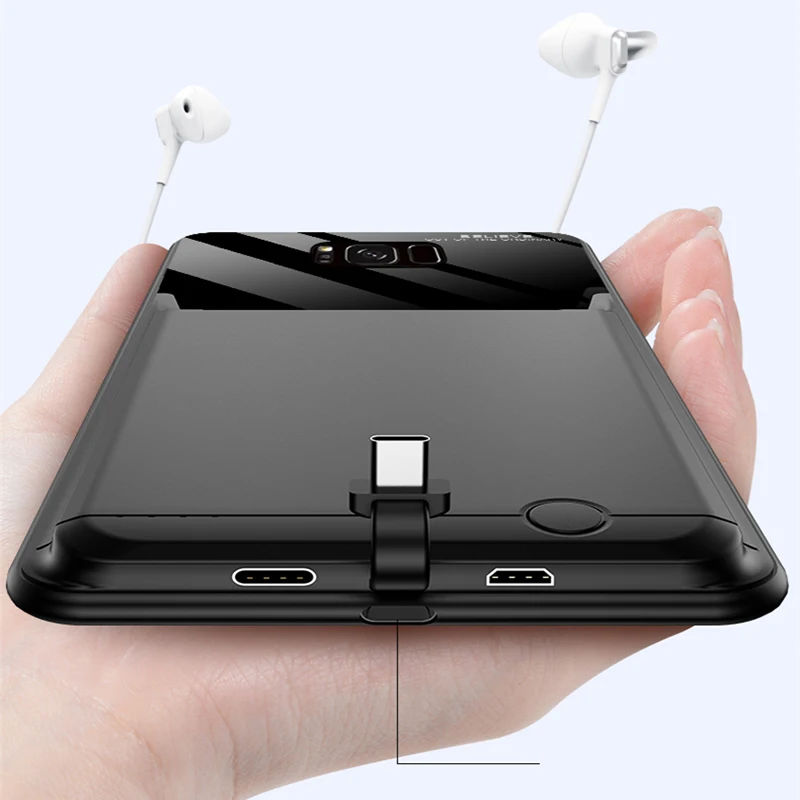 Power Bank Baterie Caz Pentru Xiaomi Redmi 10X Nota 9 Pro Notă 8t rezistent la Socuri Baterie de 6000mAh Încărcător Caz de Plastic Simplu de Încărcare