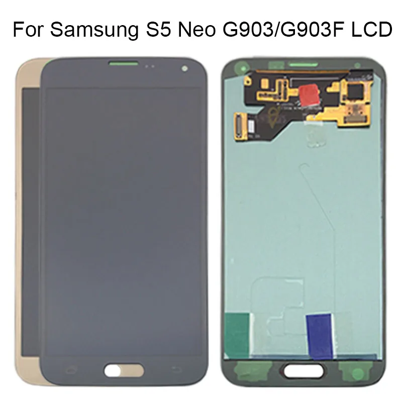 Negru/Gri/Aur Super AMOLED Display LCD Touch Screen de Asamblare Complet Pentru Samsung GALAXY S5 Neo G903 G903F
