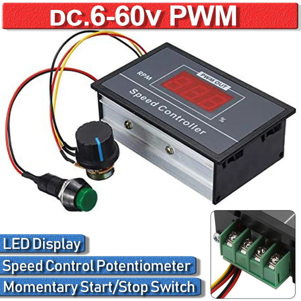 Reglabil fără Trepte Guvernatorul Regulator DC 12V 24V 36V 48V 30A cu Motor Speed Controller Display Digital PWM Start Stop Comutator D30