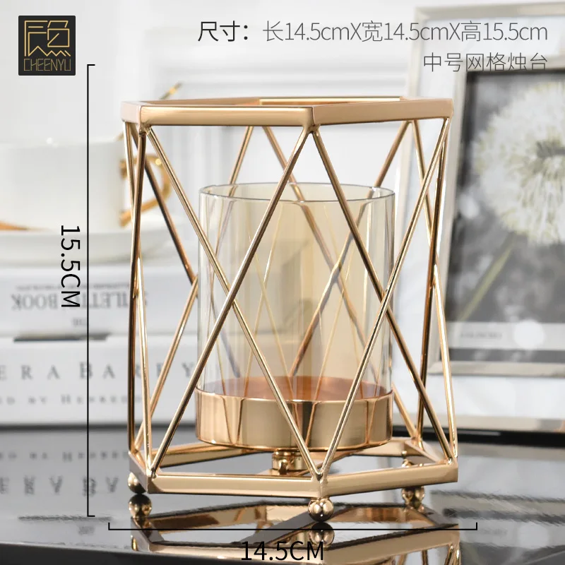 Mucegai sfesnice Stand Modern de Aur Nordic Geometrice Tealight Candelabre Centros De Mesa Stâlp Metalic Sfeșnic OO50ZT
