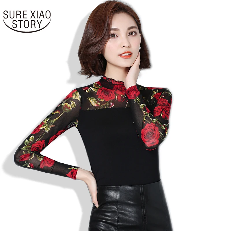2020 Noua Moda Toamna Iarna Femei Bluză cu Mâneci Lungi Floare Trandafir Tricou Femei, Plus Dimensiune Stil coreean Femei Tricou 60i 25