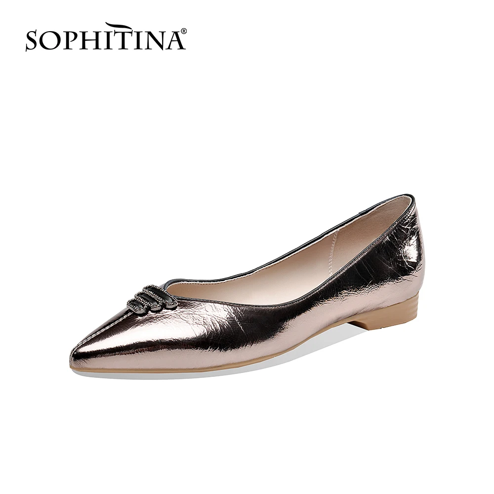 SOPHITINA Pantofi de Femei de Moda Casual, Elegante, lucrate Manual de Femeile Pompe Subliniat Toe Toc Scăzut de Agrement Concis Rochie Pompe de Femei SO523