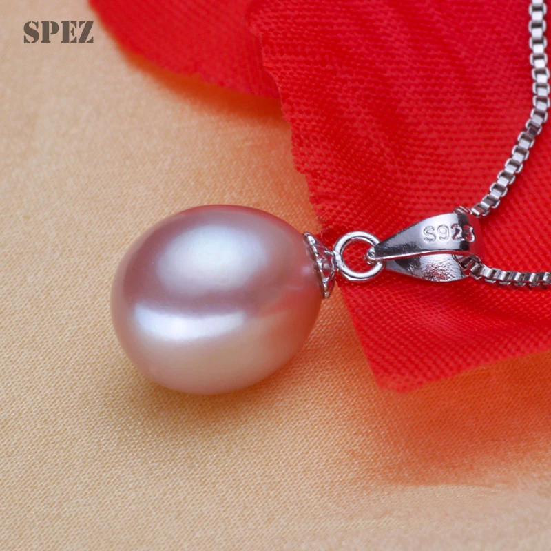 Silver pearl pandantiv coliere pentru femei reale 925 de înaltă calitate bijuterii de argint sterlină natural de apă dulce pearl 8-9mm SPEZ