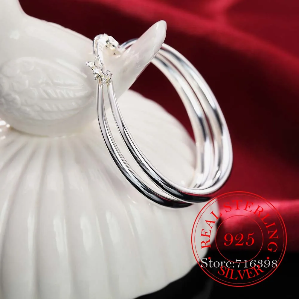 Argint 925 Cercei Cerc coreean Mare Cerc Neted Partid Vintage Cercei pentru Femei Petrecerea de Nunta Bijuterii Cadou 2020