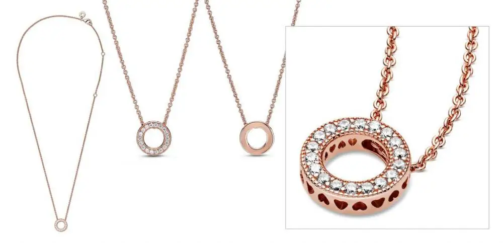 2020 Nou Argint 925 Roz Deschide Cercul Colier Inima de Cristal Coliere Pentru Femei de Moda Pandantiv Colier Bijuterii cadou