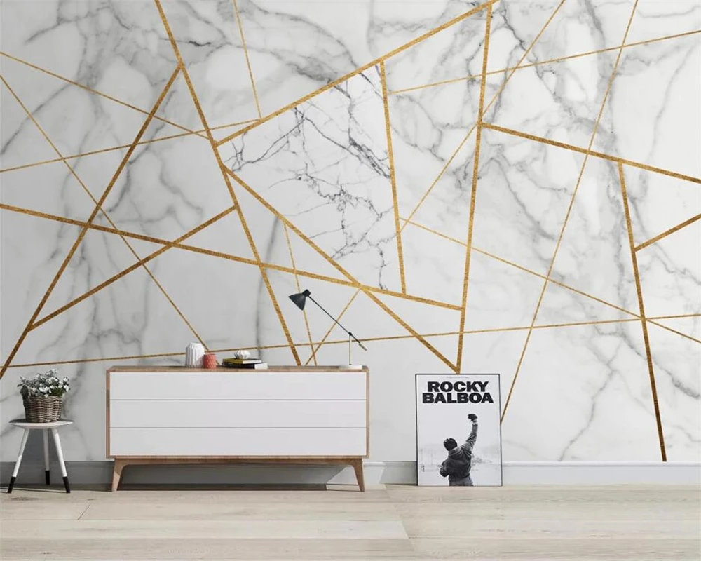 Beibehang papel de parede Personalizate minimalist modern, geometric model de marmură de aur linie TV tapet de fundal papier peint