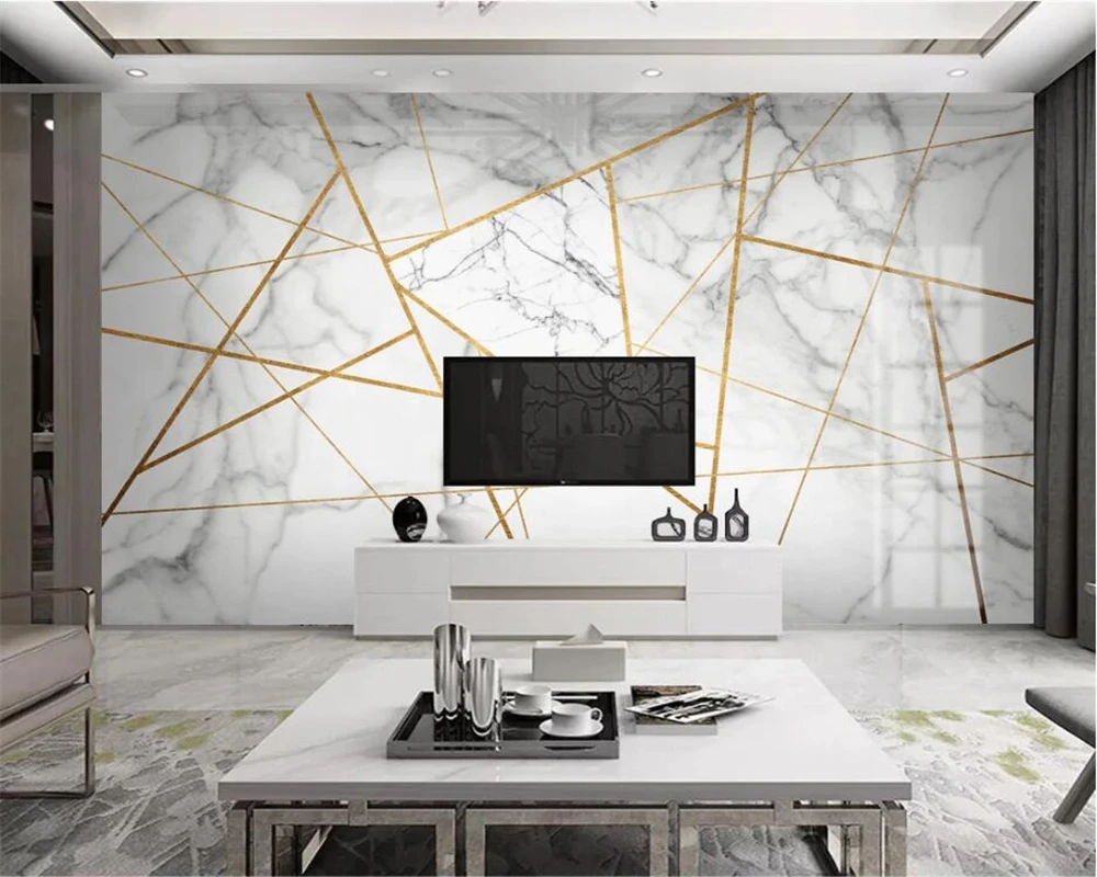 Beibehang papel de parede Personalizate minimalist modern, geometric model de marmură de aur linie TV tapet de fundal papier peint