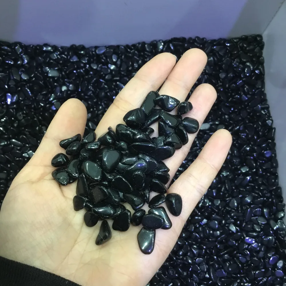 Naturale obsidian Negru pietriș lustruit cristal mineral piatra pentru acvariu