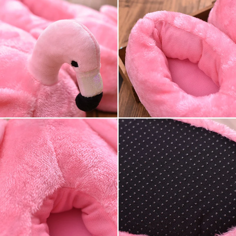 Femei Iarna Papuci Doamnelor Cald Blana De Pluș Apartament Casa Pantofi De Sex Feminin Ureche Moda Casual Confortabil Alunecare Pe Flamingo Pentru Vip