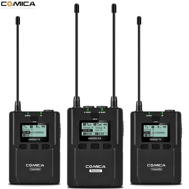 COMICA MCV-WM200A UHF cu 96 de canale de Metal Wireless Lavaliera Microfon Emițătoare Receptor pentru DSLR & Video Înregistrare Video