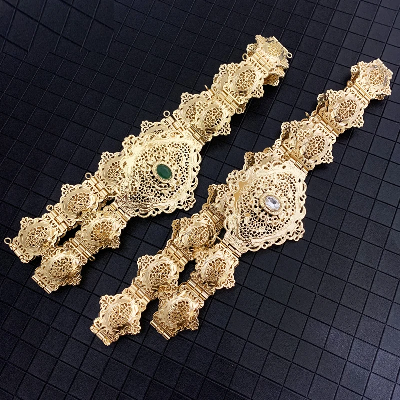 Elegant arabă Caftan Curele Din Metal de Aur de Talie Lanțuri pentru Femei cu Pietre de Nunta de Lux Bijuterii Curele