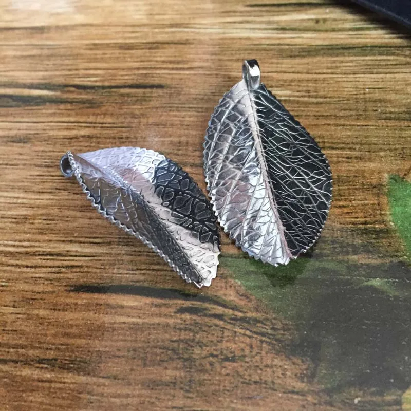 5pcs/lot 25x41mm de Argint din Oțel Inoxidabil Cercei pandantiv Conectori frunze Farmece Bijuterii DIY Face Constatări Accesorii