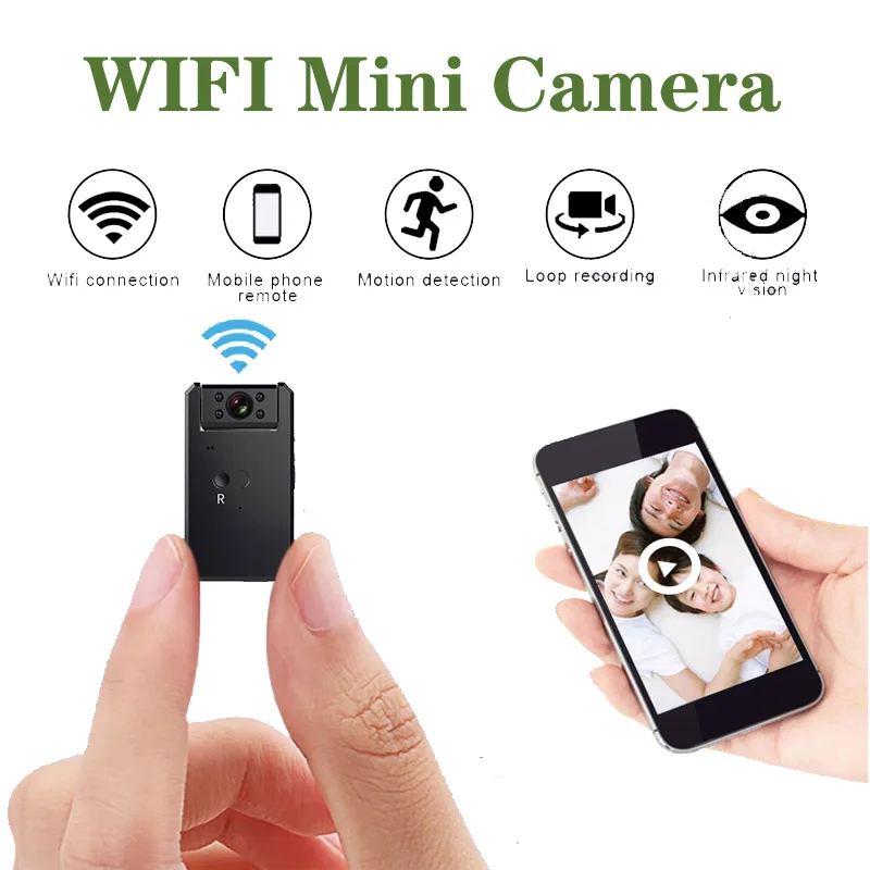 JOZUZE Mini aparat de Fotografiat Inteligent WiFi Wireless camera Video IP Hotspot HD Night Vision Video Micro Mici Cam de Detectare a Mișcării de Securitate Acasă