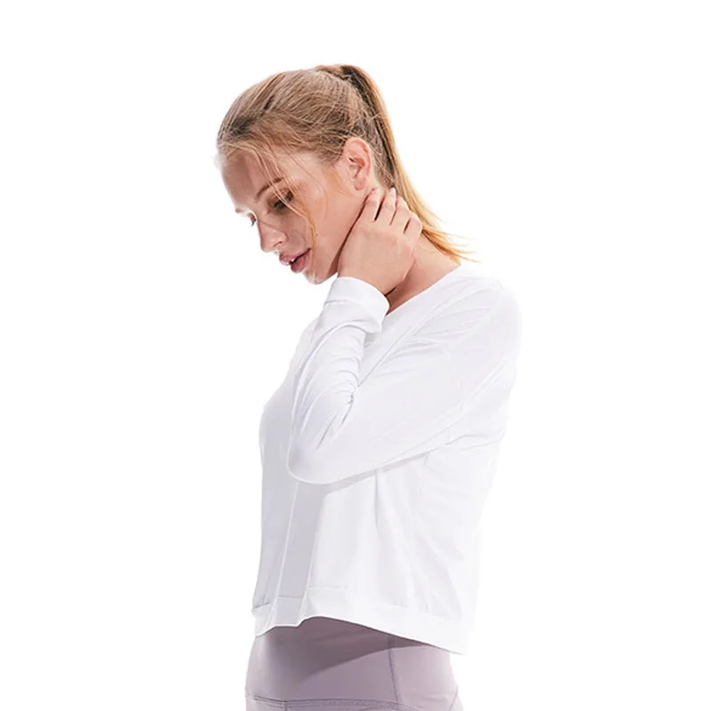 Femei cu Maneci Lungi de Funcționare Tricouri Primăvara Și Vara Yoga tricouri Solid Tricouri Sport iute Uscat Sala de Fitness Topuri