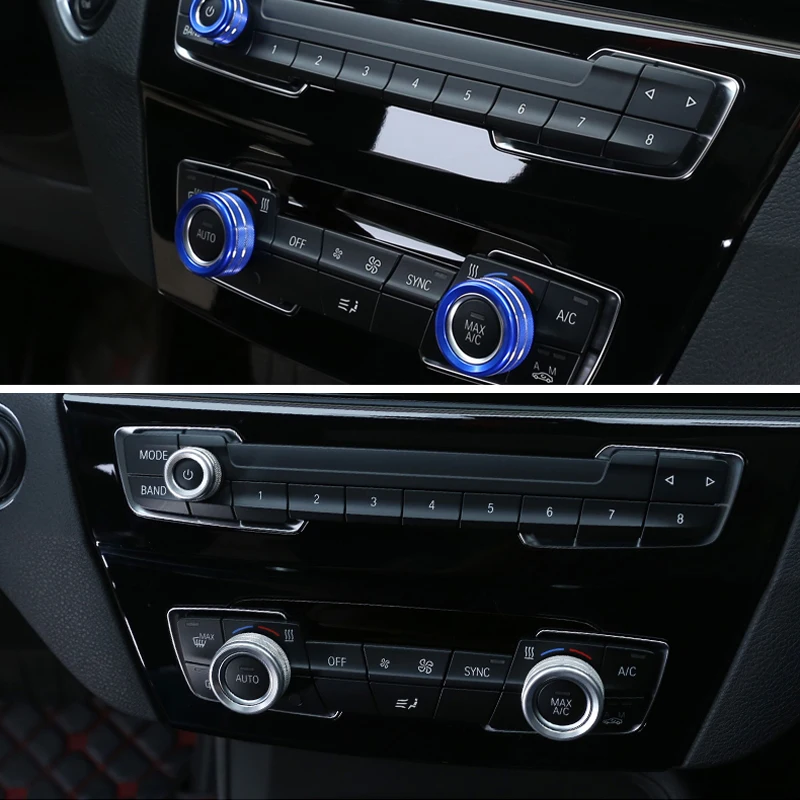 3Pcs Pentru BMW 1 2 3 4 Series F30 F34 F46 GT X1 F47 F48 13-17 Car Styling Aer Condiționat Butoane Audio Cerc Tapiterie Accesoriu de Aliaj