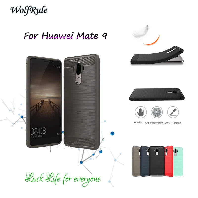 WolfRule Pentru a Acoperi Huawei Mate 9 Caz rezistent la Socuri TPU Moale Periat de Afaceri Telefon Caz Pentru Huawei Mate 9 Acoperi Coque Mate9