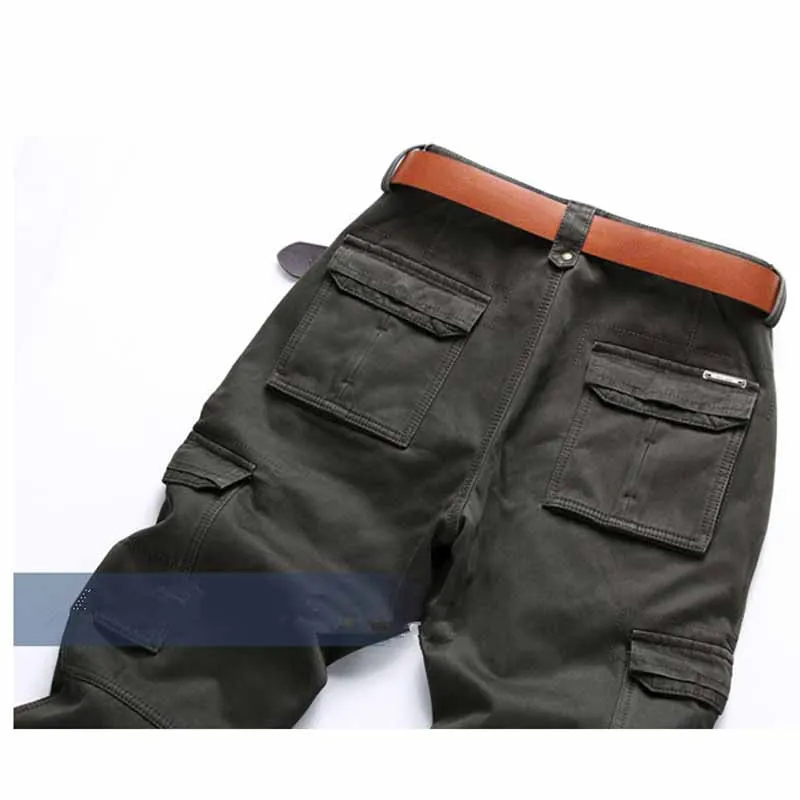2020 Fleece Cald Iarna Cargo Pant Mens Bumbac Casual Pierde Multi-buzunar de pantaloni jogger hombre Îngroșa Militare tactice pantaloni